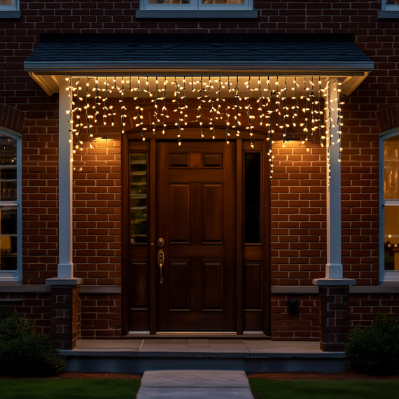 Вулична гірлянда Бахрома 6 м, 105 LED, Жовтий, IP44, ефект флеш