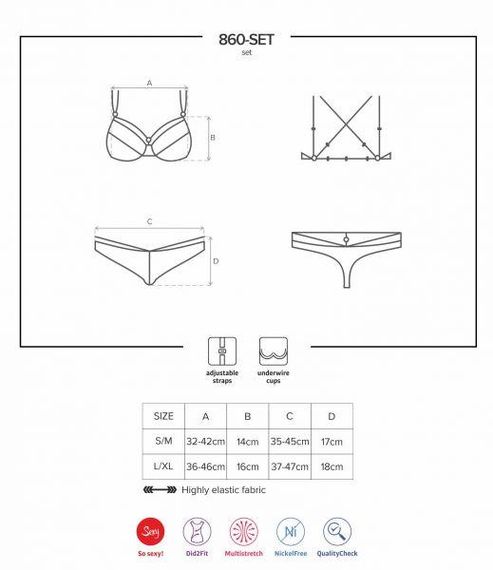 Комплект Obsessive 860-SET-1 2 ПК set black L/XL Sex Aura | Зображення 1
