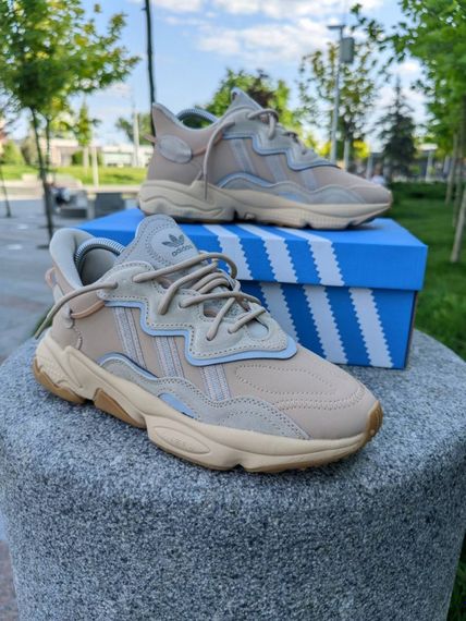 Кросівки Adidas Ozweego замшеві бежеві | Зображення 7