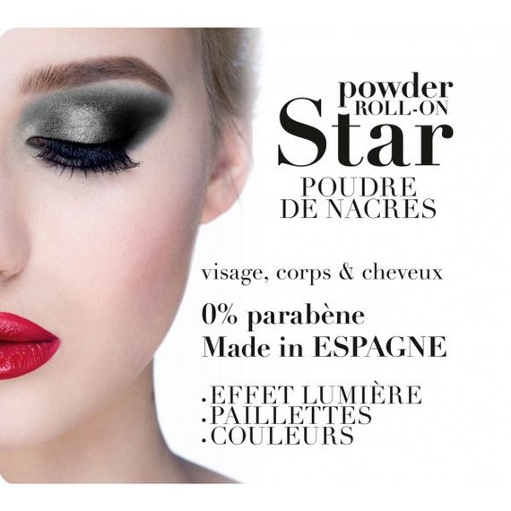 Роликовий хайлайтер для обличчя Білий Copines line Paris STAR POWDER ROLL`ON 00 Blanc Reflet Or | Зображення 2