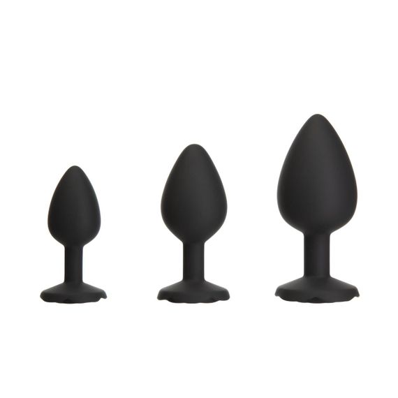 Набір силіконових анальних пробок BMS Roses Til’ Dawn Silicone Anal Plug Kit Starter Kit Black Sex Aura