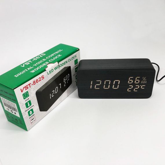 Маленький настільний годинник, Електронний годинник з цифровим дисплеєм з функцією вологості BC-38 | Зображення 6