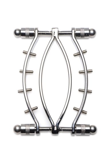 Зажим для вагины Master Series: Spread 'Em Poker Vagina Clamp with Adjustable Pressure Screws, шипы | Зображення 1