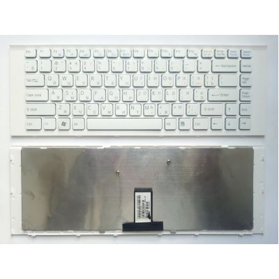Клавиатура ноутбука Sony VPC-EG Series белая с белой рамкой RU (A43254)
