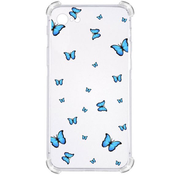 Прозорий протиударний чохол для Iphone 8 / Iphone 7/ Iphone SE 2 2020 / Iphone SE 3 2022 З принтом: Метелики