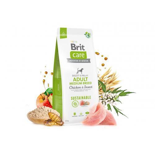 Сухой корм Brit Care Dog Sustainable Adult Medium Breed для собак средних пород, с курицей и насекомыми, 3 кг | Зображення 5