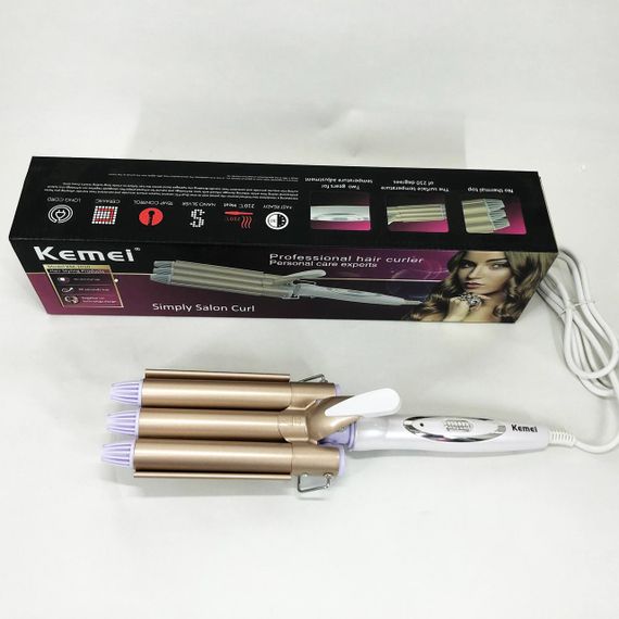 Плойка для завивки волос с разными функциями Kemei KM-1010, Стайлер для объема волос XN-61 | Зображення 7