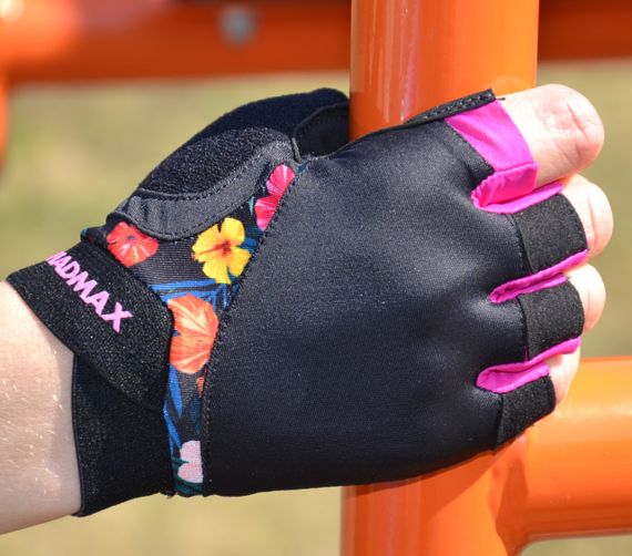 Рукавички для фітнесу MadMax MFG-770 Flower Power Gloves Black/Pink XS | Зображення 7