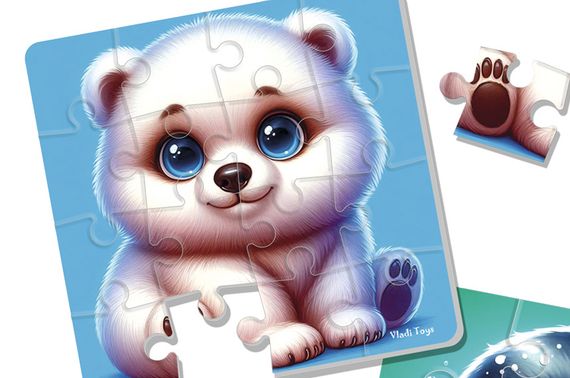 М'які пазли " Ведмедик та пінгвеня" VT1102-38 Vladi Toys | Зображення 2