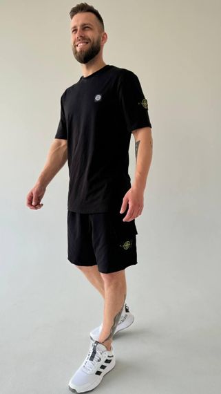 Чоловічий літній костюм Stone Island чорний