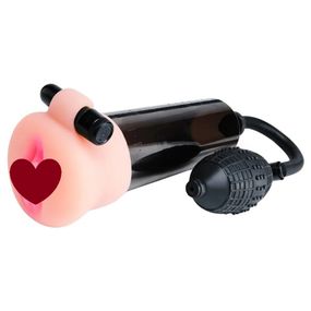 Вакуумная помпа мужская Pipedream с вибрацией и набором реалистичных насадок, черная Sex Aura