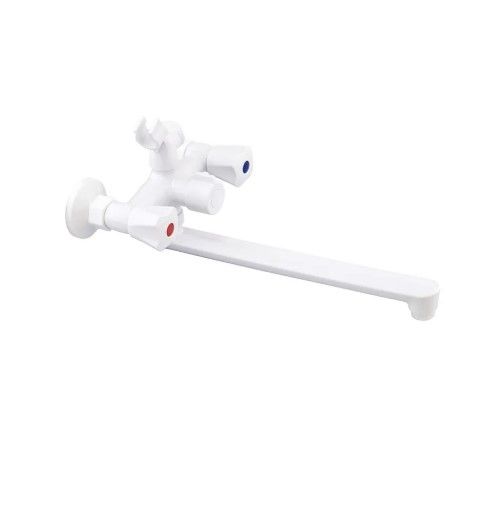 Змішувач для ванни Plamix Omega-140 Euro White (без шланга та лійки) (PM0648)