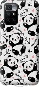 Чехол на Xiaomi Redmi 10 Панды из силикона FCh_017686