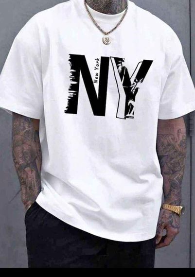 Футболка мужская с принтом повседневная L Белая