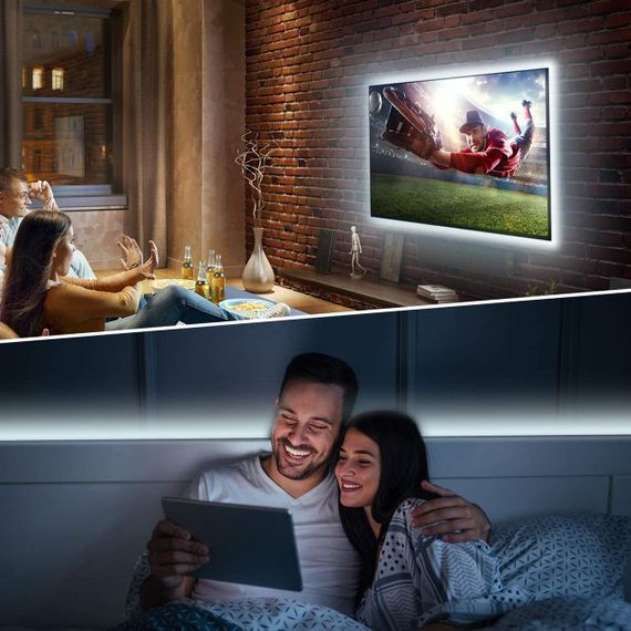 Комплект світлодіодних стрічок Enteenly 3 м — підсвічування для шаф, меблів і кімнат із пультом керування та регулюванням яскравос | Зображення 4