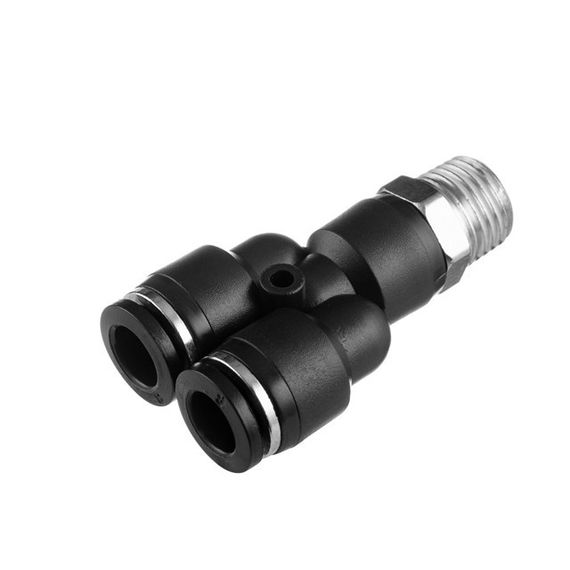 Цангове з'єднання Y-подібне для поліуретанових та ін. шлангів 8*8 мм, 1/4" зовн. різьба INTERTOOL PT-2377 | Зображення 1