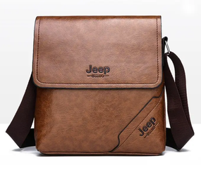 Сумка чоловіча через плече планшет крос-боді Jeep Світло-коричнева (684СК)