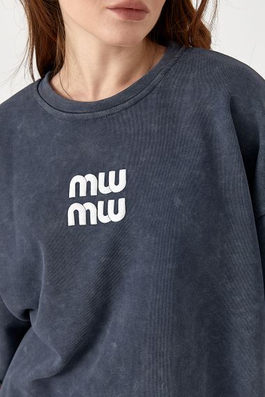 Спортивний костюм Miu Miu із шортами - темно-сірий цвет, L (є розміри) | Зображення 3