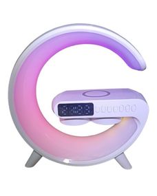Настольная лампа-ночник Led Wireless Charging Speaker Google G11 (8527) 15W  беспроводная с колонкой, радио, будильником и беспроводной зарядкой White