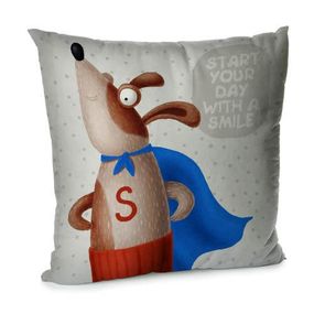 Подушка диванна з оксамиту Start your day with a smile 45x45 см (45BP_DOG044)