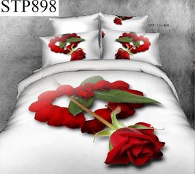 Комплект постільної білизни Love You 3D Симпатія STP898 Сатин Полуторний 160х220 см (0145)