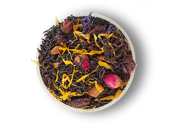 Чорний цейлонський листовий чай з добавками фруктів Загадка сходу ТМ «Чайні шедеври», 500 г | Зображення 1