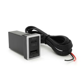 АЗУ врізне 60W-D01T03-S, PD+QC, Type-C: 30W, USB: 30W, LED підсвічування
