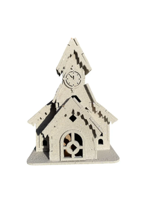 Декоративний новорічний будиночок з дерева 10×10×10 (см) ялинкова підвіска Коричневий 8066770862