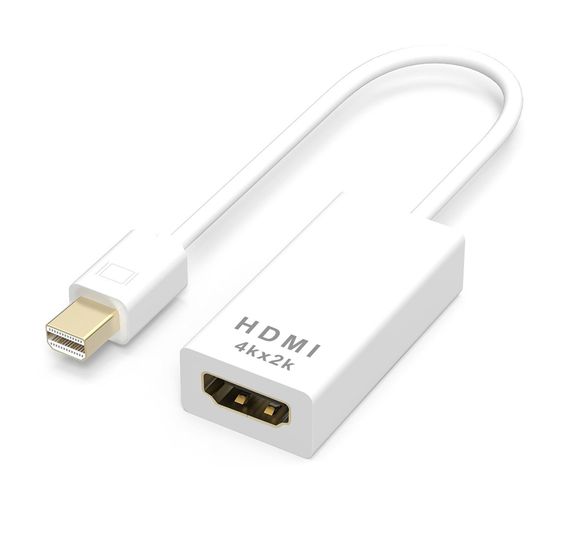 Конвертер mini Display Port (тато) на HDMI (мама) 10cm (small Size), White, 4K/2K, Пакет