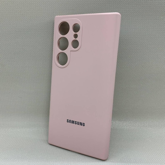 Чохол з логотипом для Samsung Galaxy S24 Ultra | Протиударний | Soft Touch | Пудровий