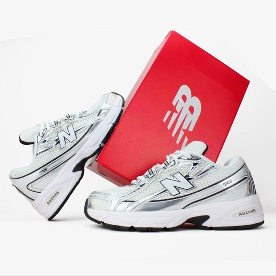 Кросівки весна літо New Balance сітка білий/сріблястий/чорний | Зображення 9