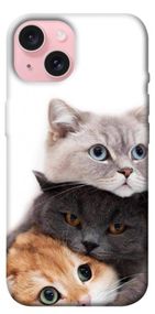 Чохол з картинкою Три коти для Apple iPhone 15 (6.1")