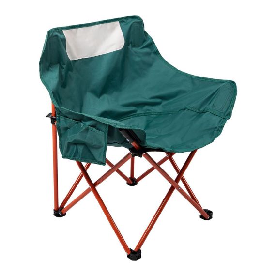 Розкладне крісло туристичне 47х58х70 см на природу для пікніка рибальське крісло з кишенею Зелене