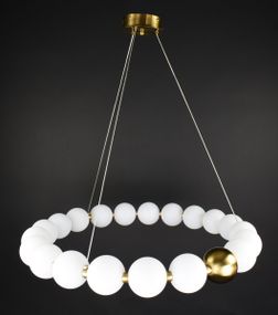 Люстра світлодіодна підвісна LED світильник для квартири на стелю лед 27215 Латунь 25-140х62х62 см.