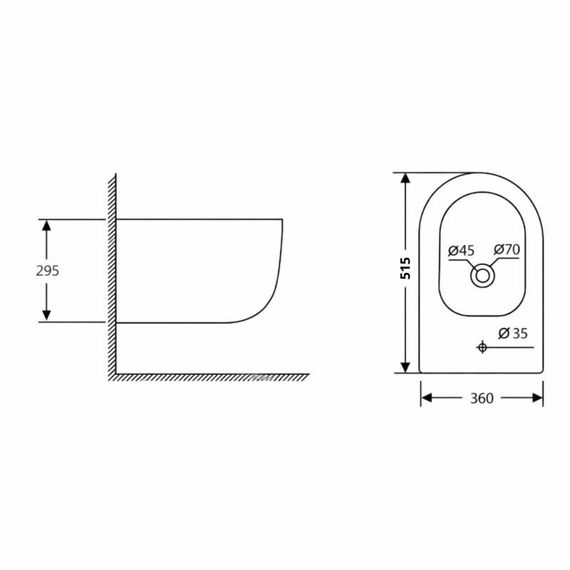 Біде підвісне Qtap Taurus 515×360×295 мм, White QTTAU28W49118 | Зображення 1