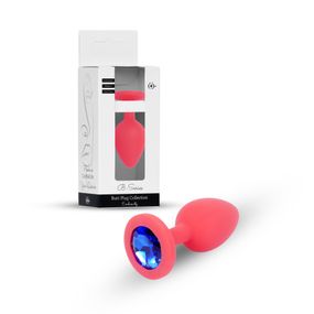 Анальна пробка - Jewellery Silicone Red Plug S Blue