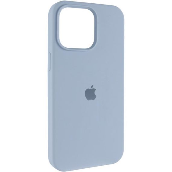 Чохол Silicone Case (AA) Logo with MagSafe для Apple iPhone 15 (6.1") Бежевий / Desert Gold Блакитний / Lilac Blue