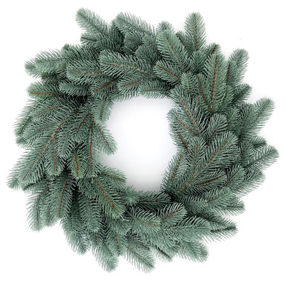 Вінок новорічний різдвяний Lux з литої хвої d-50 см блакитний