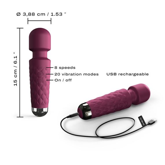 Мінівібромасажер Dorcel Wand Mini Wanderful Plum Sex Aura | Зображення 1