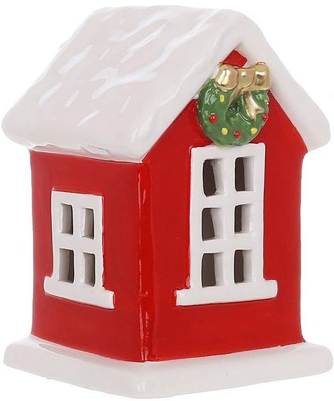 Декор керамічний "Червоний Будиночок" 11см з LED-підсвічуванням КОПІЯ
