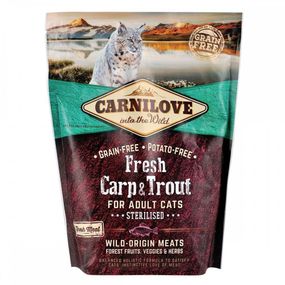 Сухой корм Carnilove Fresh Carp & Trout для стерилизованных кошек, рыба, 400 г