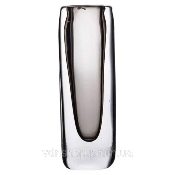 Ваза стеклянная прозрачная 7.7х5.5х24.5 см для цветов декоративная 200 мл Серая HP-10-16 | Зображення 1