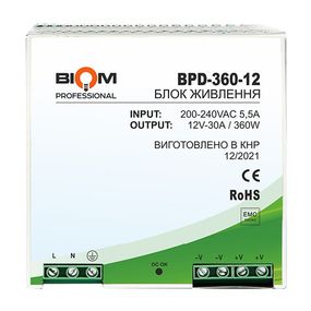 Блок живлення DC12 360W BPD-360-12 30A під DIN-рейку Professional