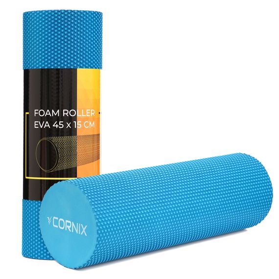 Масажний ролик Cornix EVA+ 45 x 15 см (валик, ролер) XR-0306 Blue