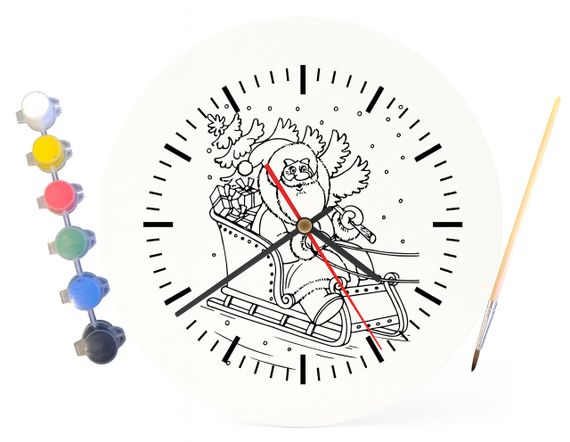 Детский набор для творчества часы раскраска Новогодние праздники 30 см (Г0076) | Зображення 3