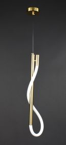 Люстра світлодіодна підвісна LED світильник для квартири на стелю лед 27639 Латунь 65-180х14х10 см.