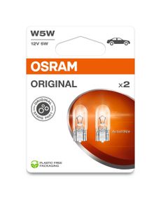 Комплект вказівних ламп розжарювання OSRAM 2825-2BL W5W 12V W2.1X9.5D Blister (2 шт)