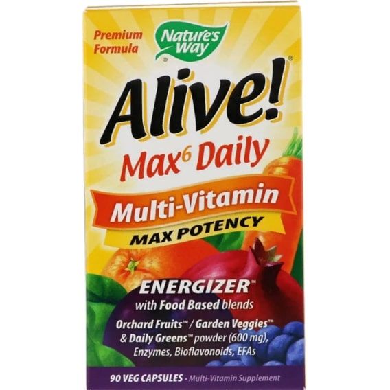 Вітамінно-мінеральний комплекс Nature's Way Alive! Max6 Daily Multi-Vitamin 90 Veg Caps NWY-15090 | Зображення 3
