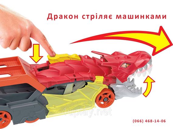 Вантажівка автовоз транспортер Хот Вілс Паща дракона. Hot Wheels City Dragon Launch Transporter | Зображення 2