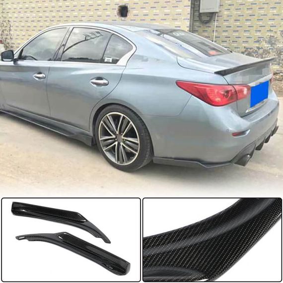 Накладки на задній бампер (для Q50 Base/Sport 2014-2017, Карбон) для Infiniti Q50/Q60 рр